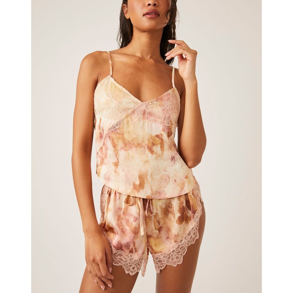 NWT FREE PEOPLE Moonbeams Washed Satin Cami / Sweet Combo Size XS
